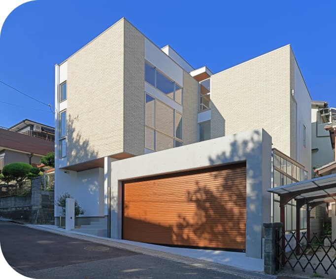 スタイリッシュな3階建て住宅の外観